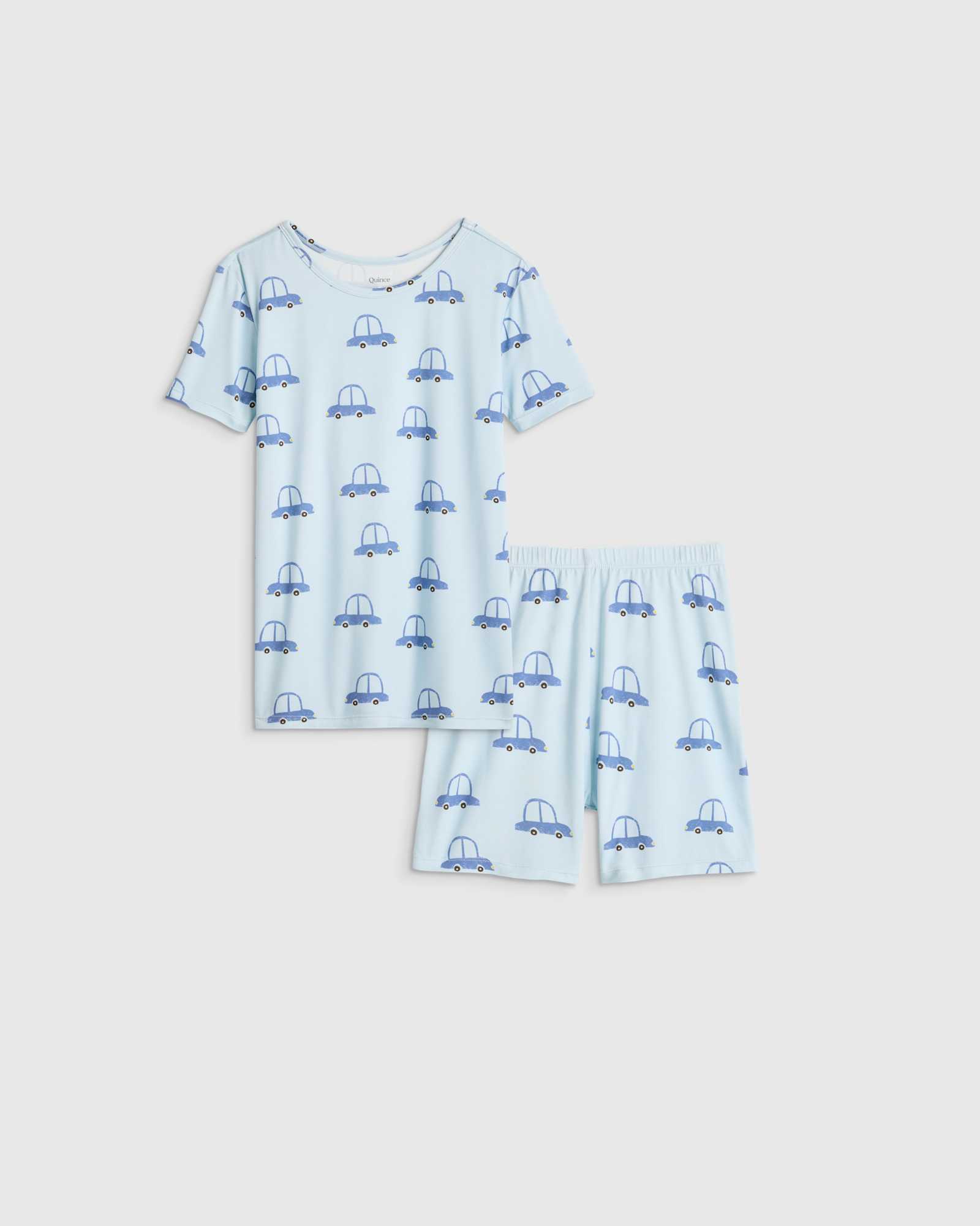 blue-cars Bamboo Short Sleeve and Shorts Pajama Set