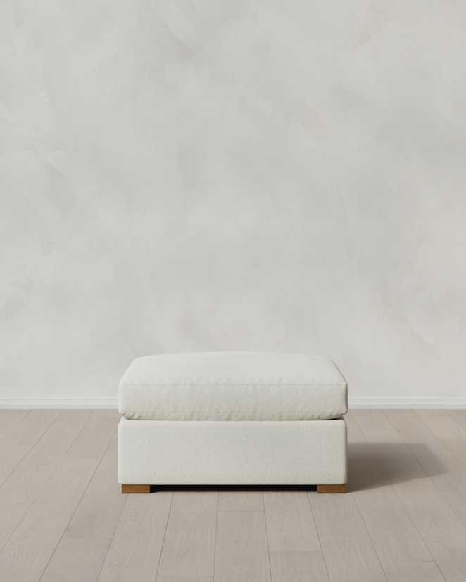 Ivory Hollis Slope Arm Ottoman in Performance Basketweave