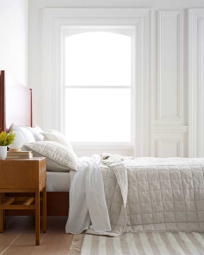 Sand European Linen Box Quilt