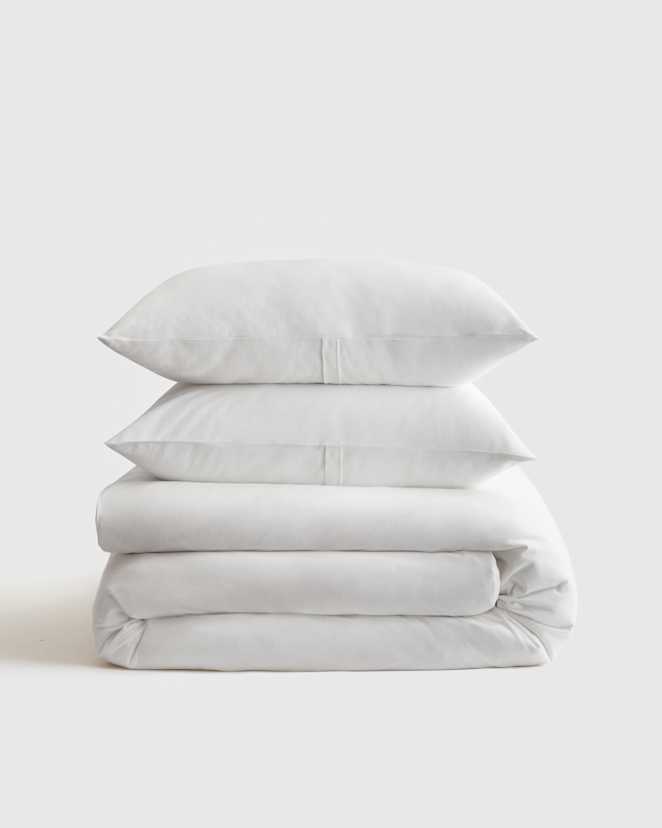 White Organic Jersey Duvet Cover Set