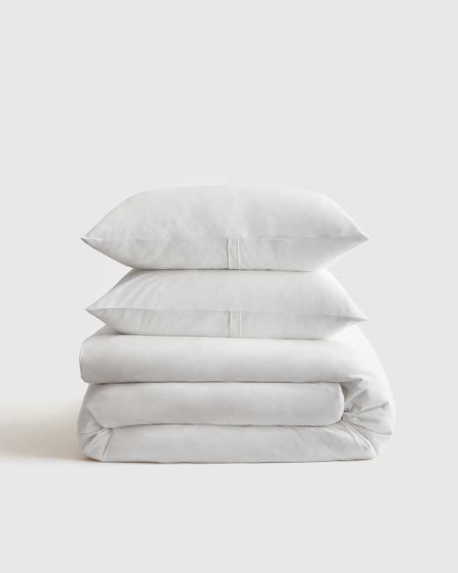 White Organic Jersey Duvet Cover Set