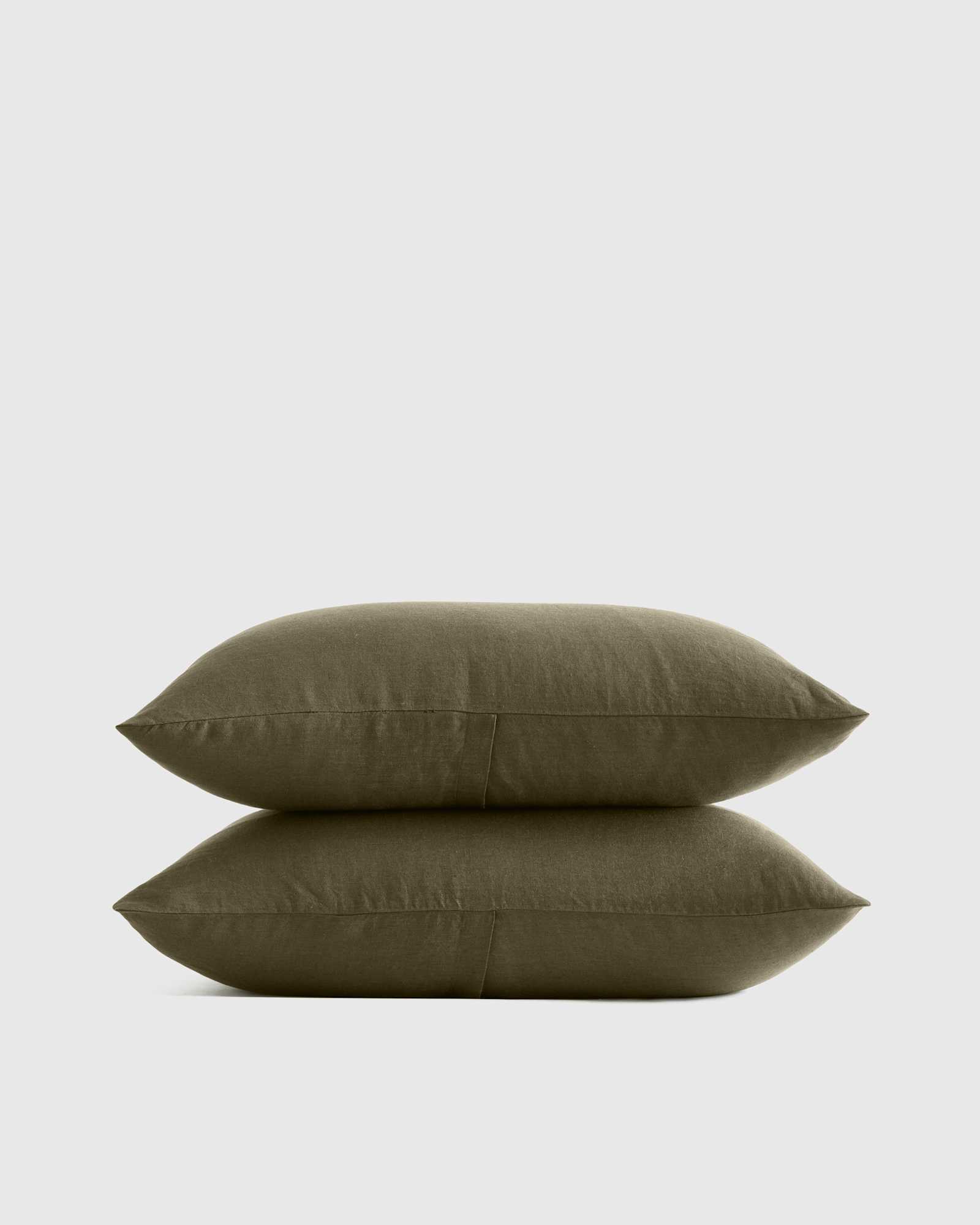 Dusty Olive Ensemble de taies décoratives en lin européen