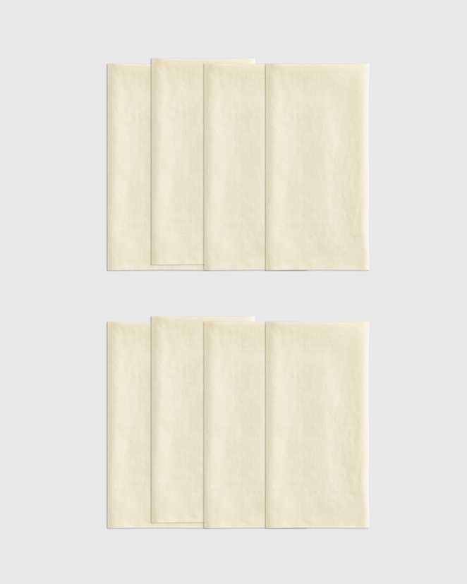 Butter Yellow European Linen Wide-Hem Napkins (Set of 8)