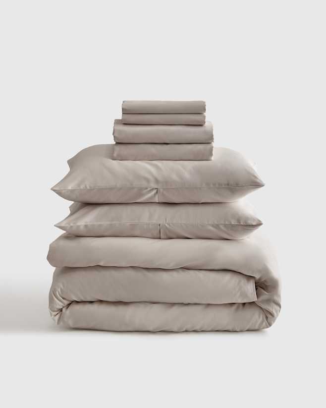 Light Grey Luxury Organic Sateen Bedding Bundle