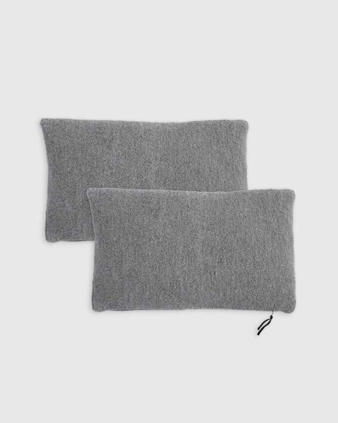 Heather Grey Housse d'oreiller en boucle d'alpaga (ensemble de 2)