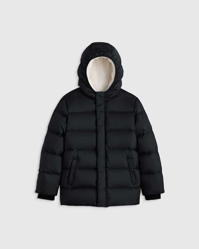 Black Heavyweight Down Puffer Coat