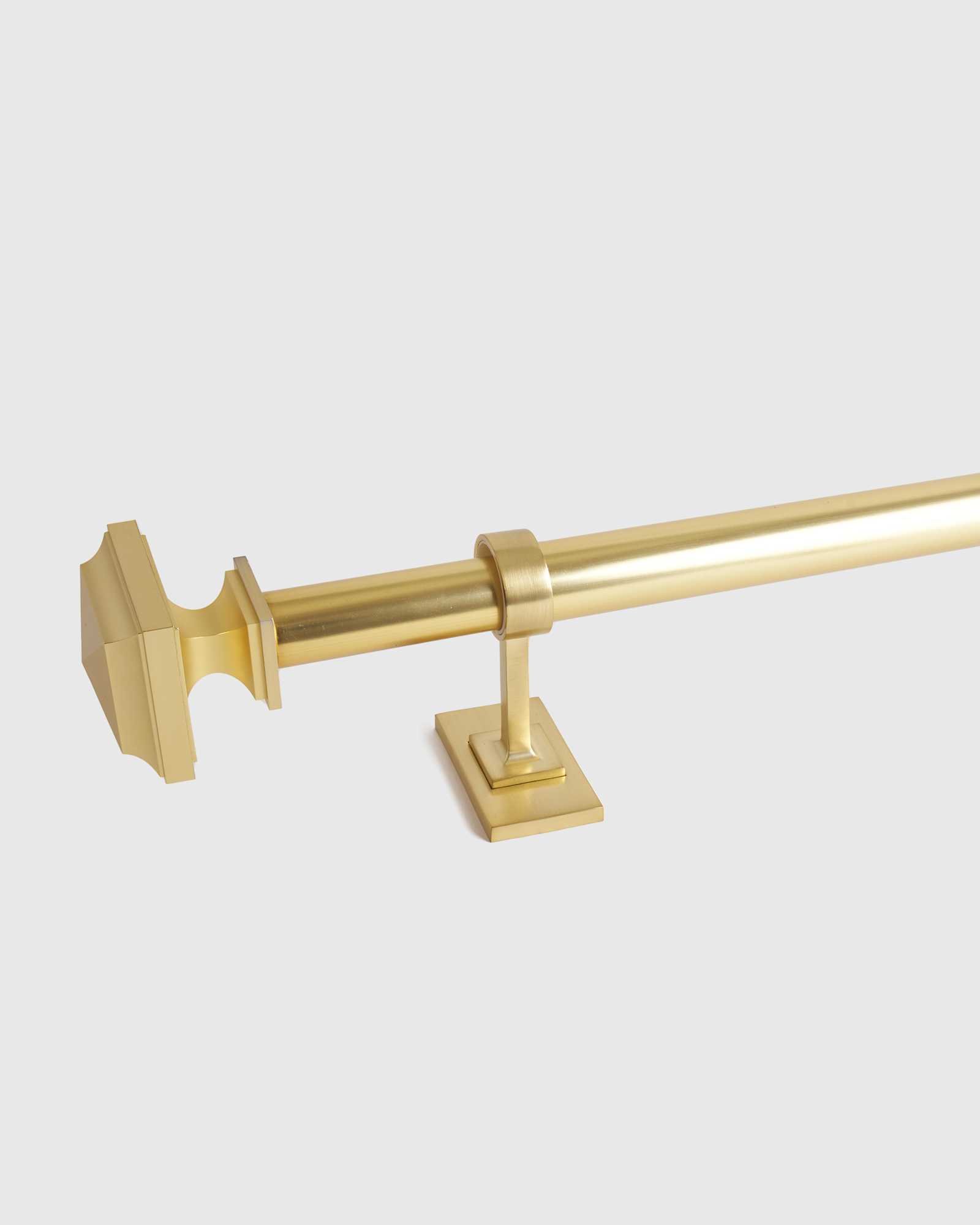 Stacked Square Finial Curtain Hardware Brass