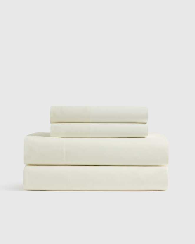 Ivory Organic Crisp Percale Sheet Set
