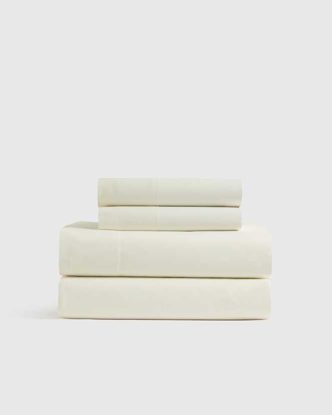 Ivory Classic Organic Percale Sheet Set