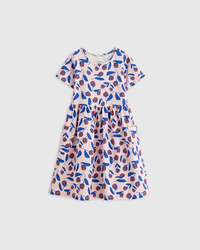 Flower Buds Organic Cotton Fit and Flare Pocket Dress