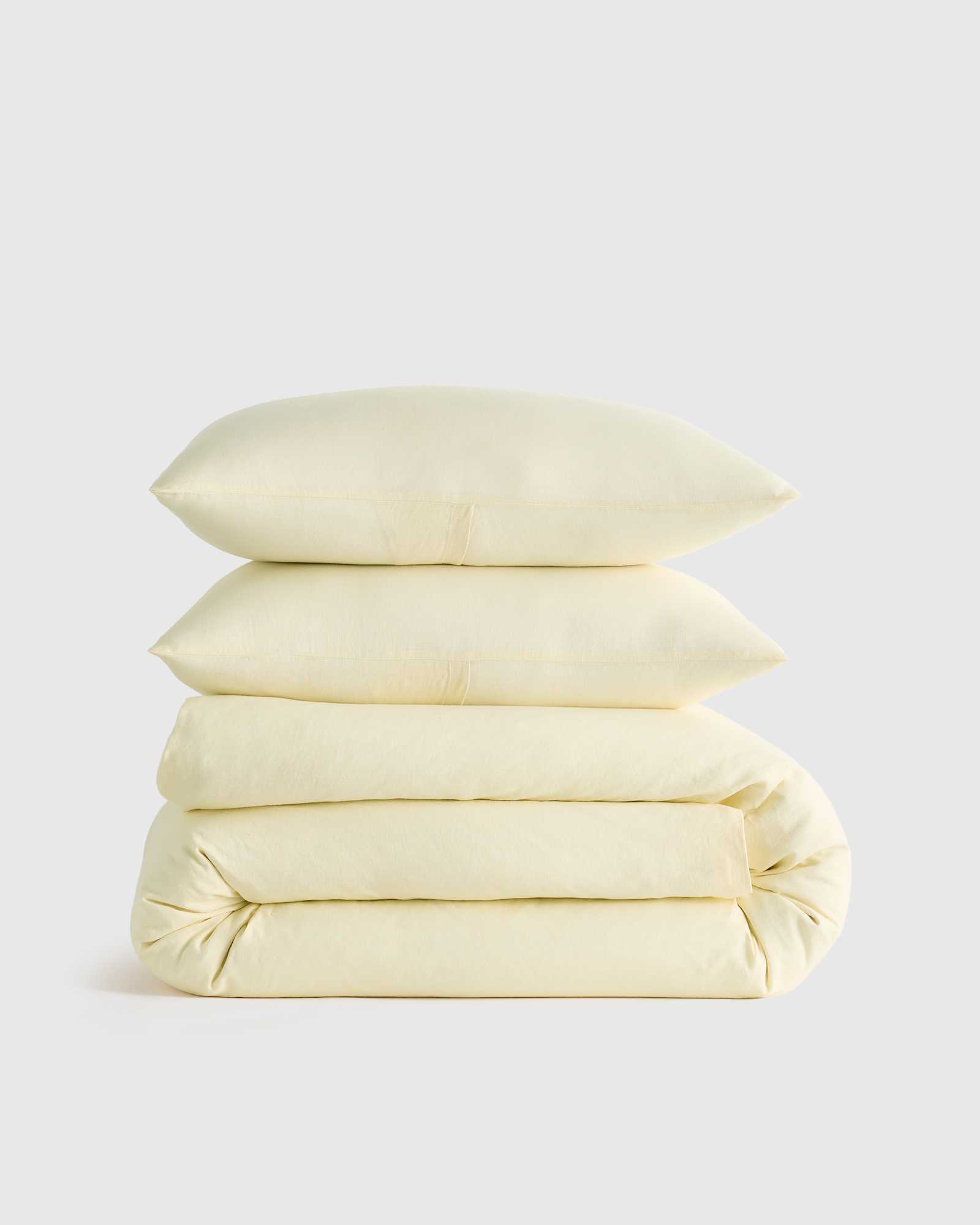 Butter Yellow European Linen Duvet Cover Set