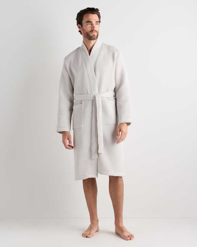 Silver Organic Turkish Waffle Robe