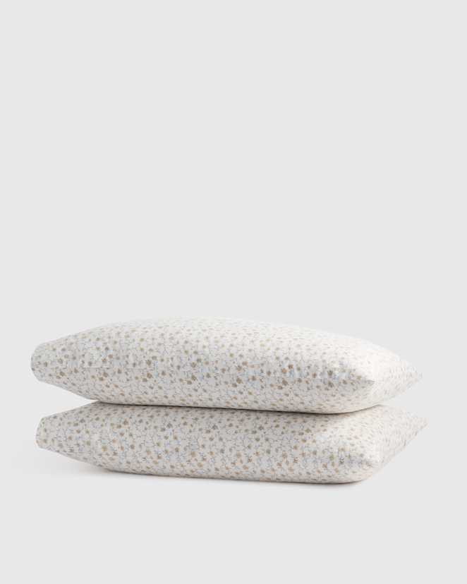 Toffee Florette Classic Organic Percale Pillowcase Set
