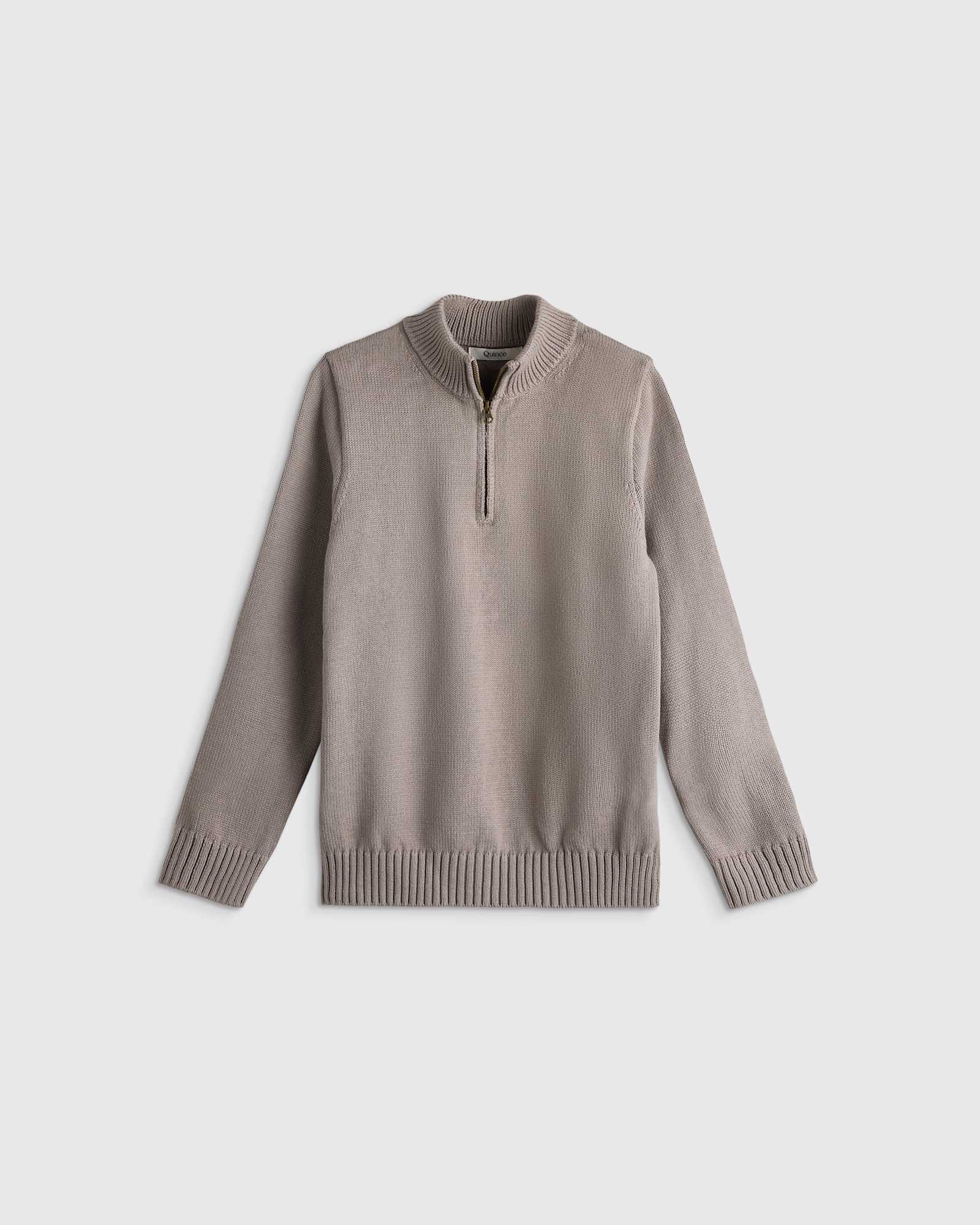 Grey Pull en coton à glissière un quart pour petit garçon