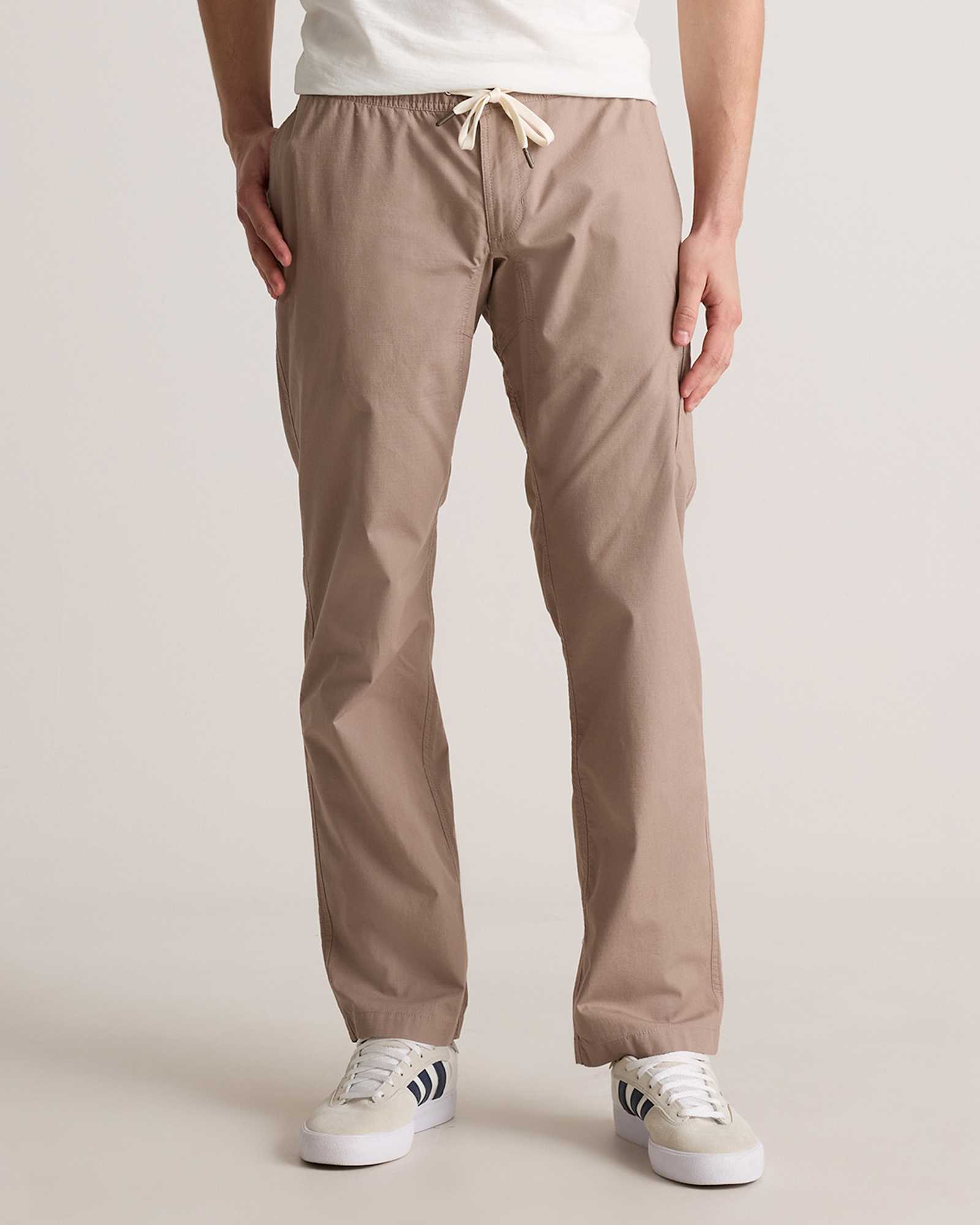 morel-grey Organic Stretch Ripstop Straight Pants