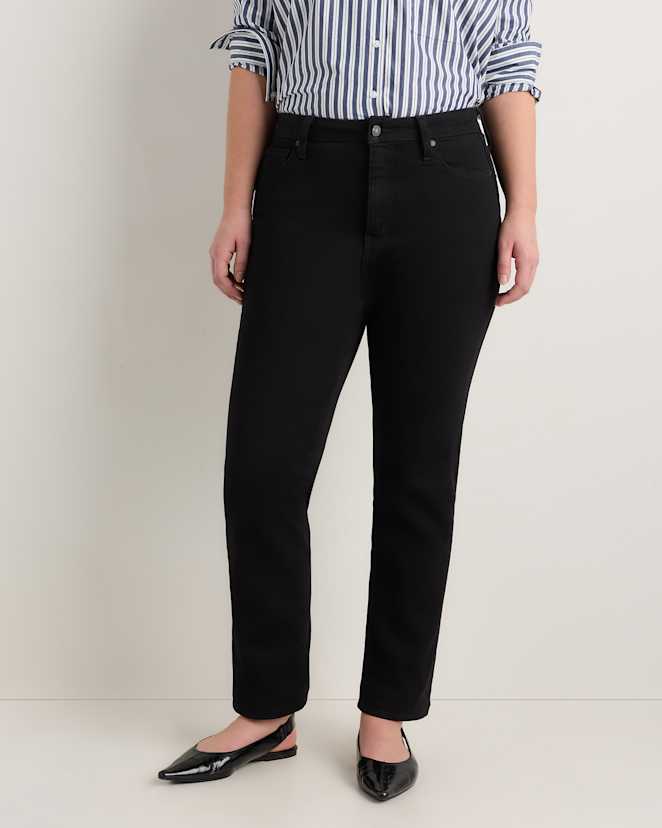 Black Curvy Bella Stretch Straight Jeans