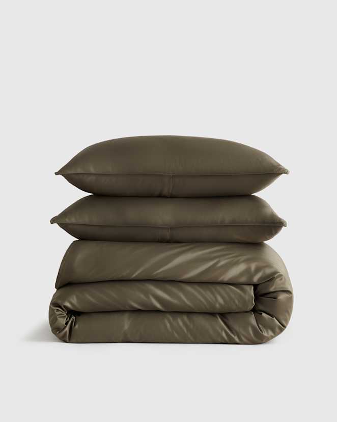 Dusty Olive Bamboo Duvet Cover Set