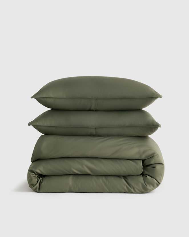 Dusty Olive Bamboo Duvet Cover Set