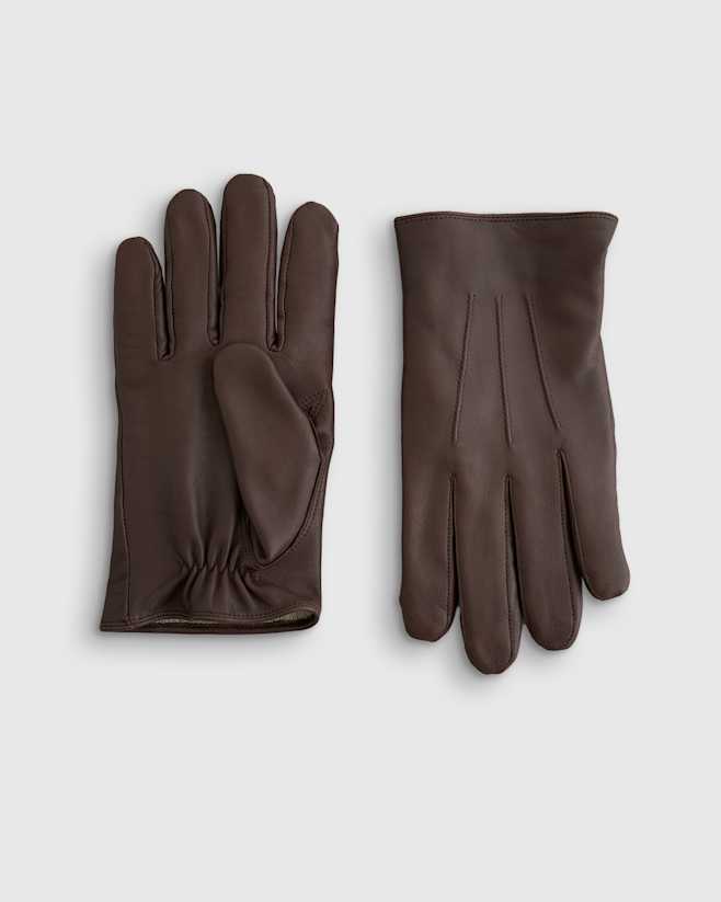 Chocolate Cashmere Lined Leather Gloves