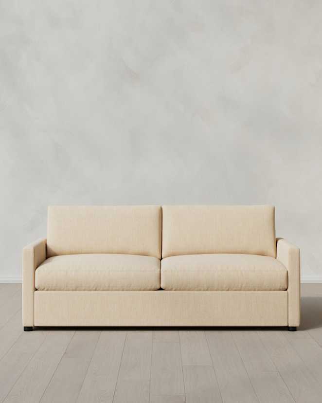 Eggshell Brennan Sleeper Sofa in Performance Chenille Linen Blend