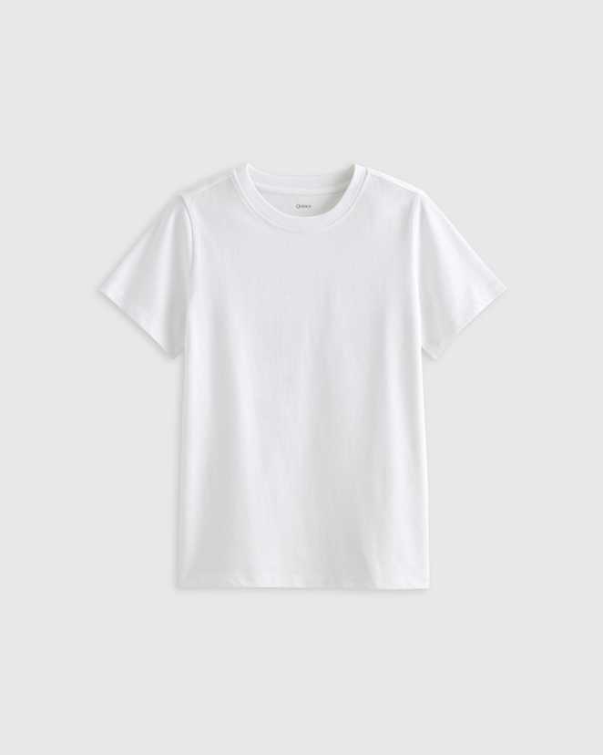 White 100% Organic Cotton Jersey Short Sleeve Tee
