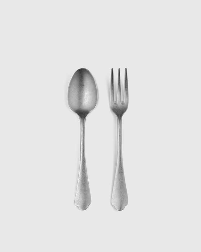 Pewter Stainless Steel Dolce Vita 2-Pc Serving Utensil Set by Mepra