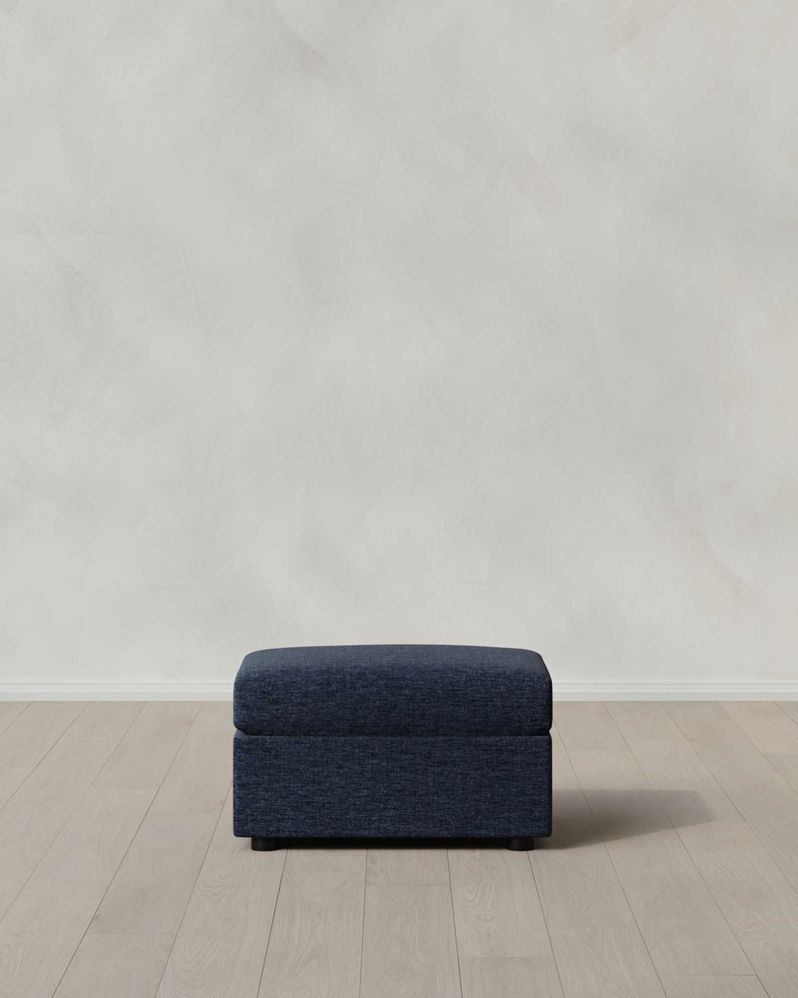Ink Brennan Ottoman in Performance Chenille Linen Blend