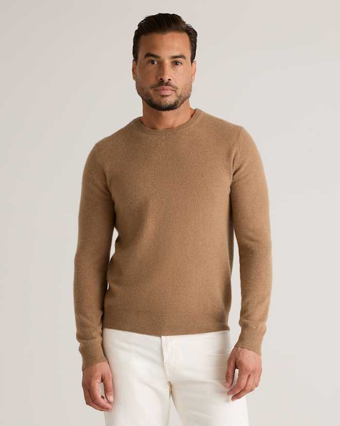 Teak Mongolian Cashmere Crewneck Sweater