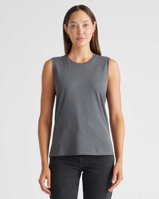 Dark Grey Cotton Modal Muscle Tank
