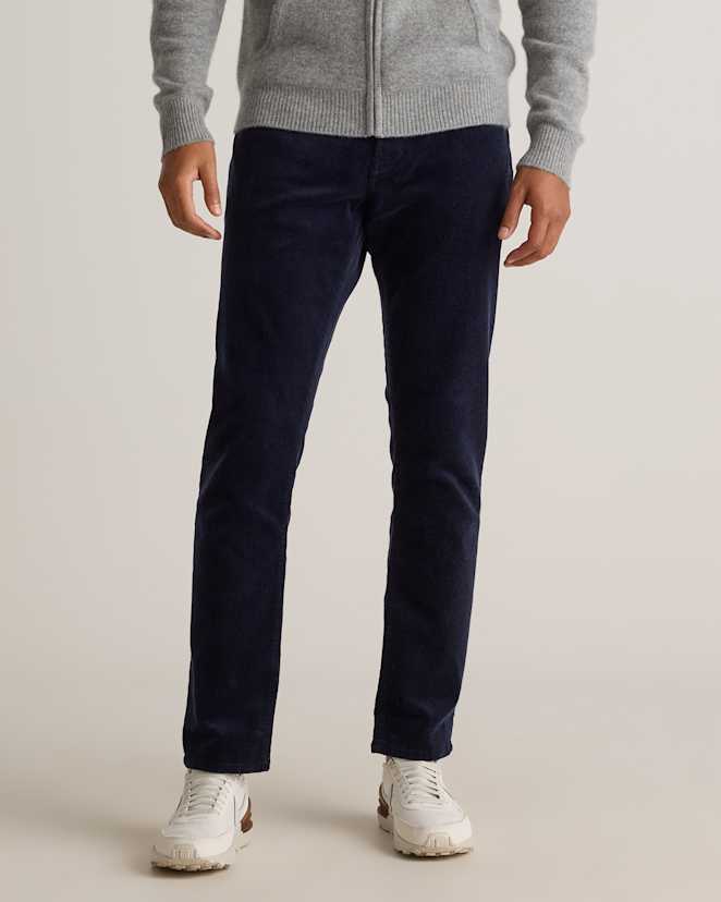 Deep Navy Organic Stretch Corduroy 5-Pocket Pants