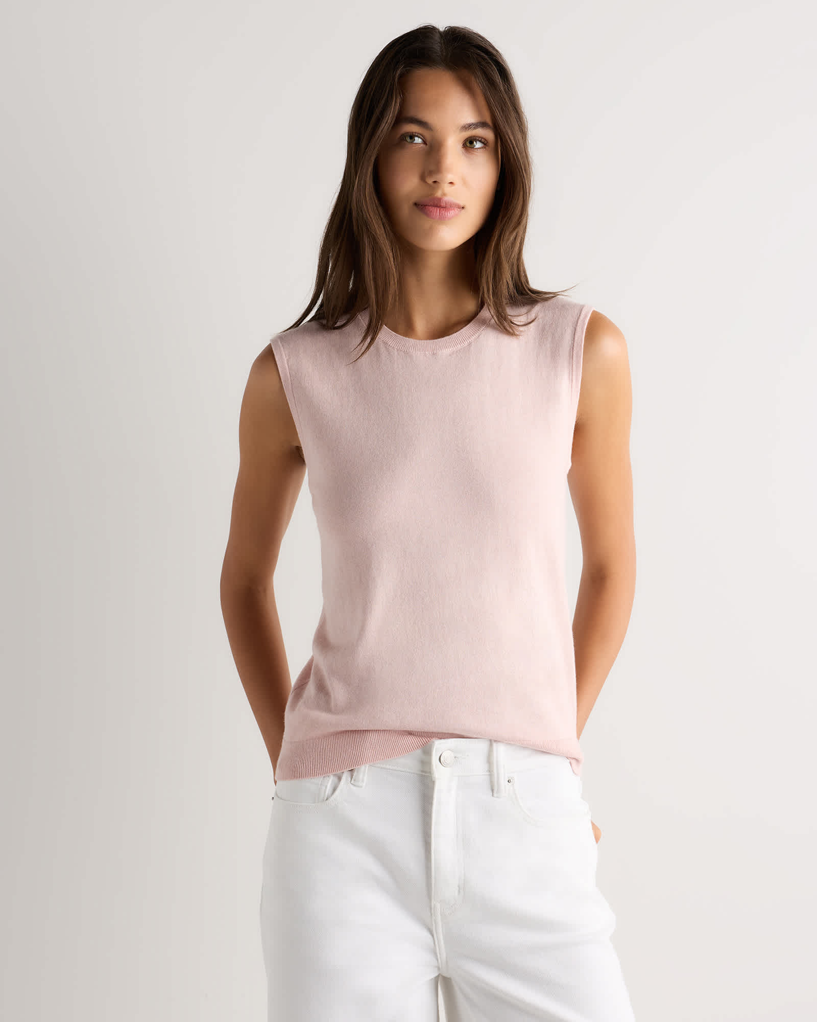 Sugar Stone Lightweight Cotton Cashmere Sweater Tank