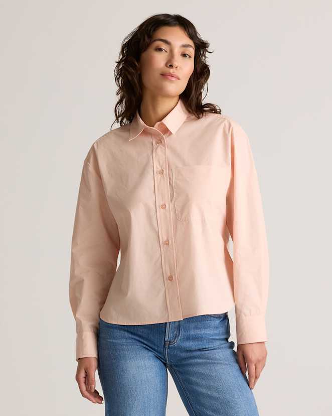 Ballet Slipper 100% Organic Cotton Poplin Cropped Long Sleeve Shirt