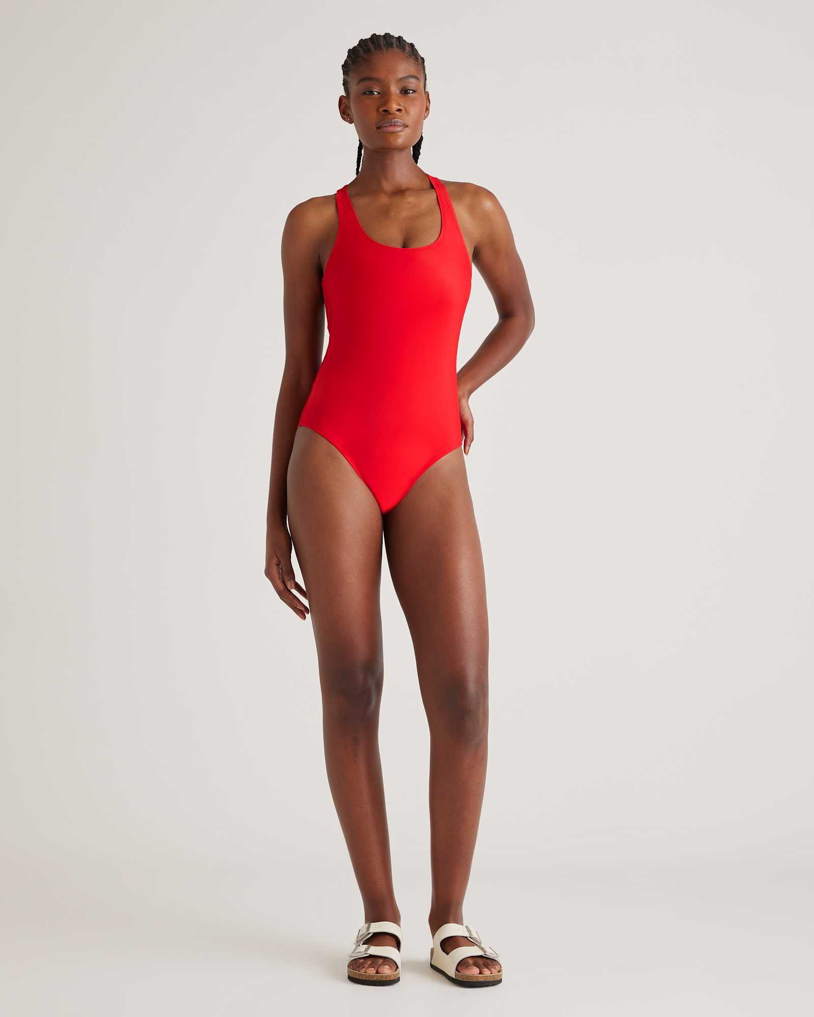 cherry Italian Cross-Back One-Piece Swimsuit