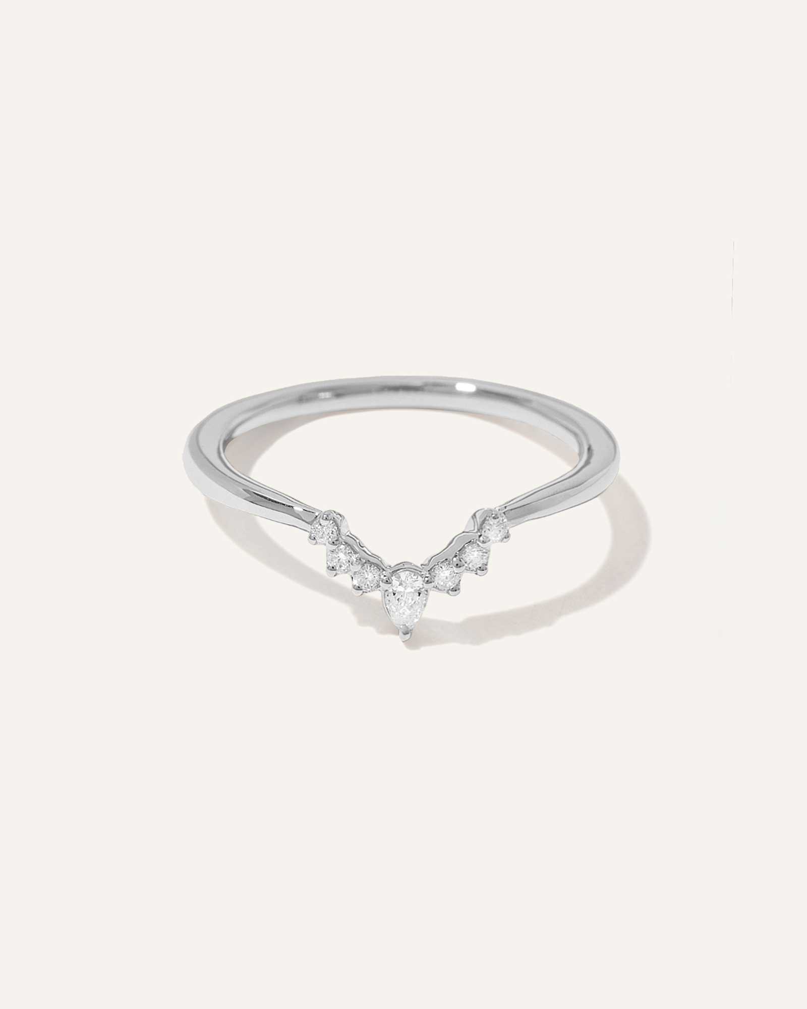 white-gold 14K Gold Natural Diamond Pointed Tiara Band