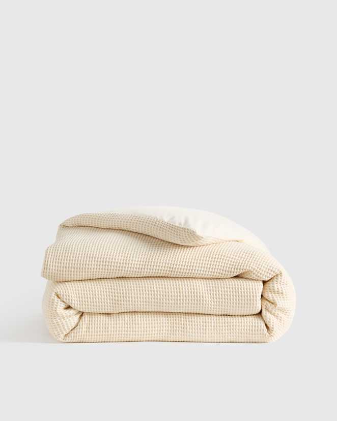 Undyed Organic Waffle Duvet Cover