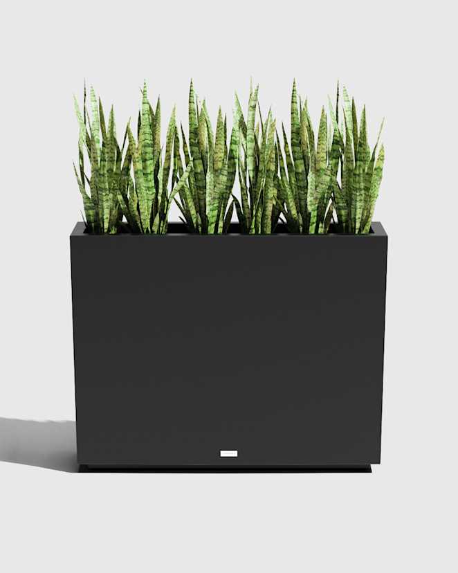 regular Planter BLK Black Block Series All Weather Rectangular Planter by Veradek