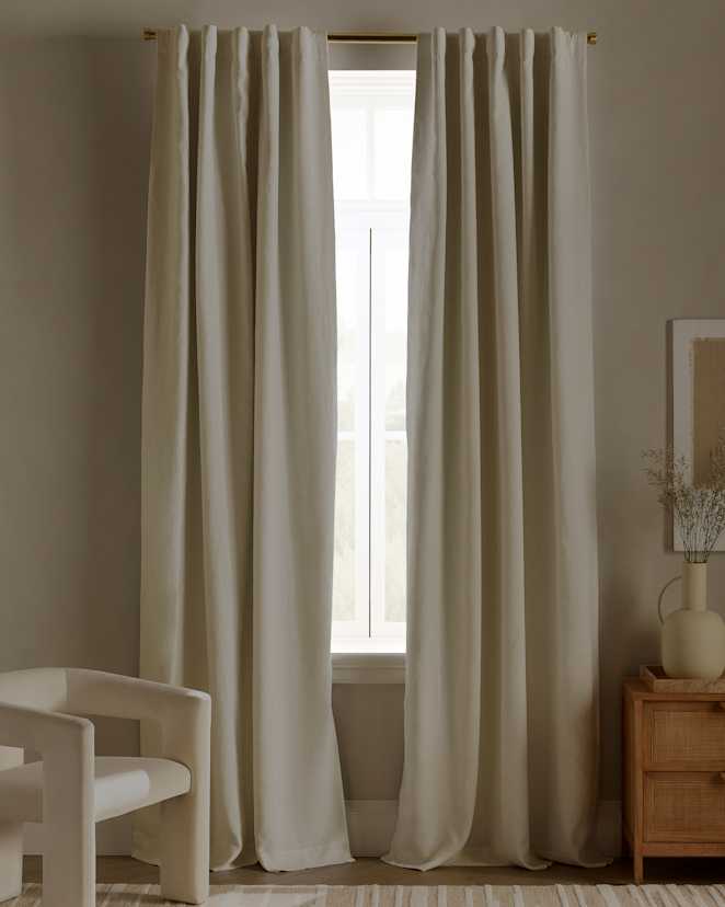 Ivory European Linen True Blackout Curtain