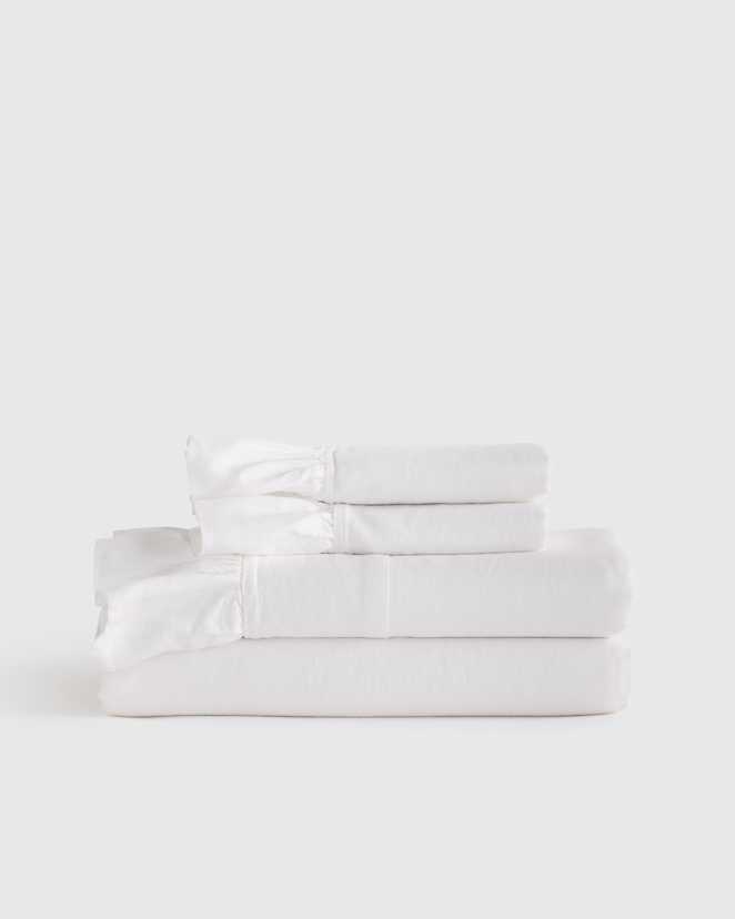 White European Linen Ruffle Sheet Set