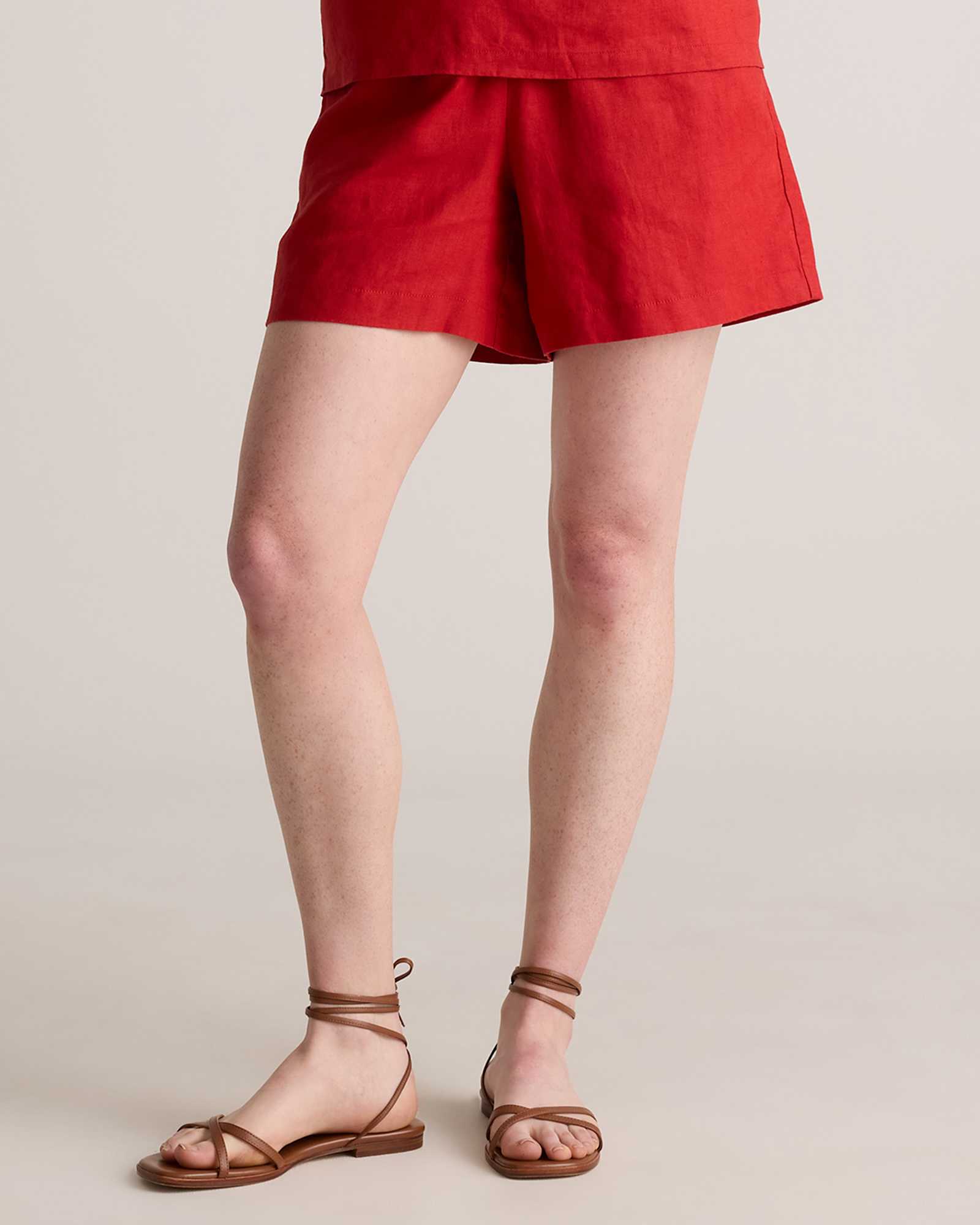 Chile 100% European Linen High Waisted Shorts