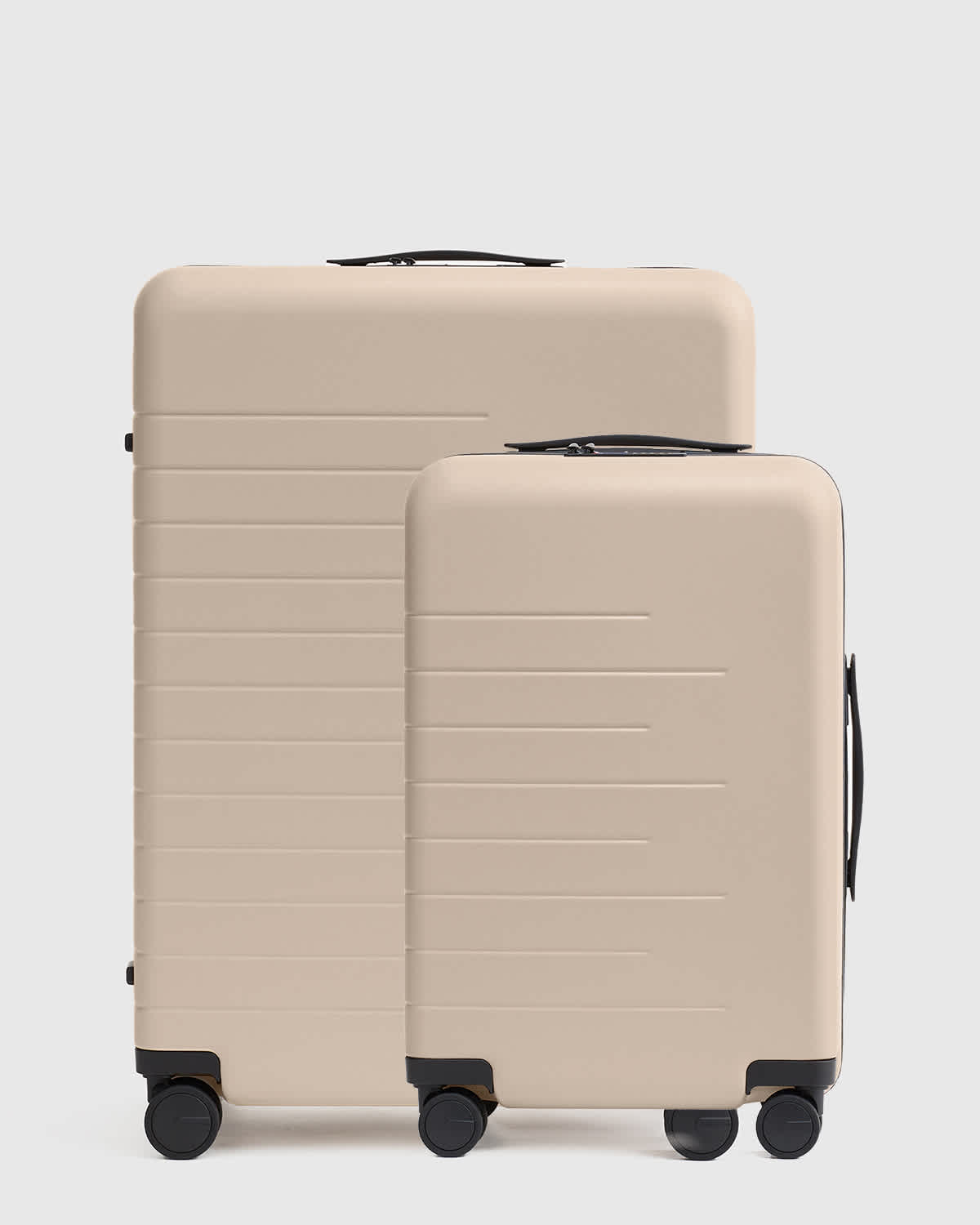 tan Small Carry-On & Large Check-In Suitcase Set