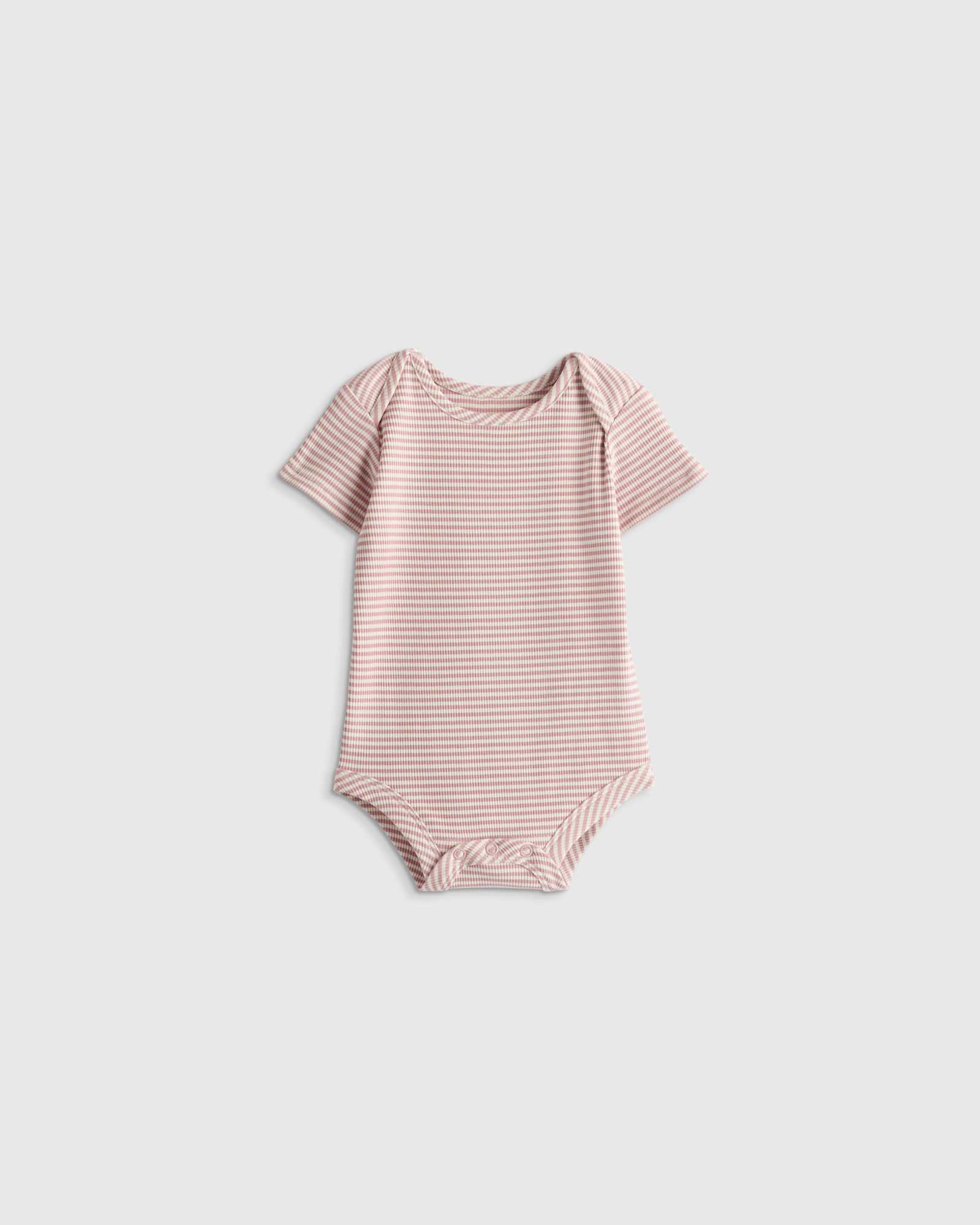 lilac-stripe Softest Rib Short Sleeve Bodysuit