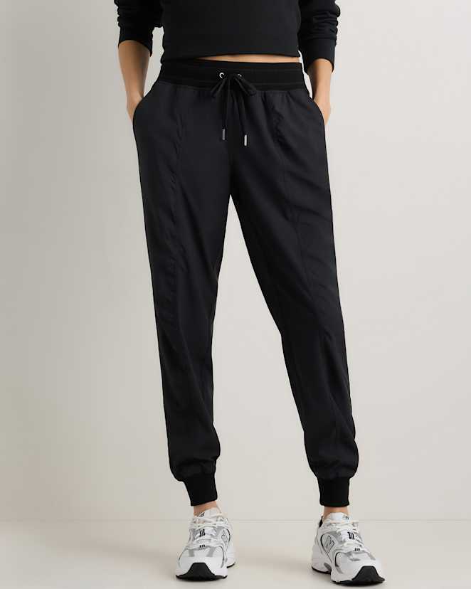 Black Performance Tech Mid-Rise Joggers