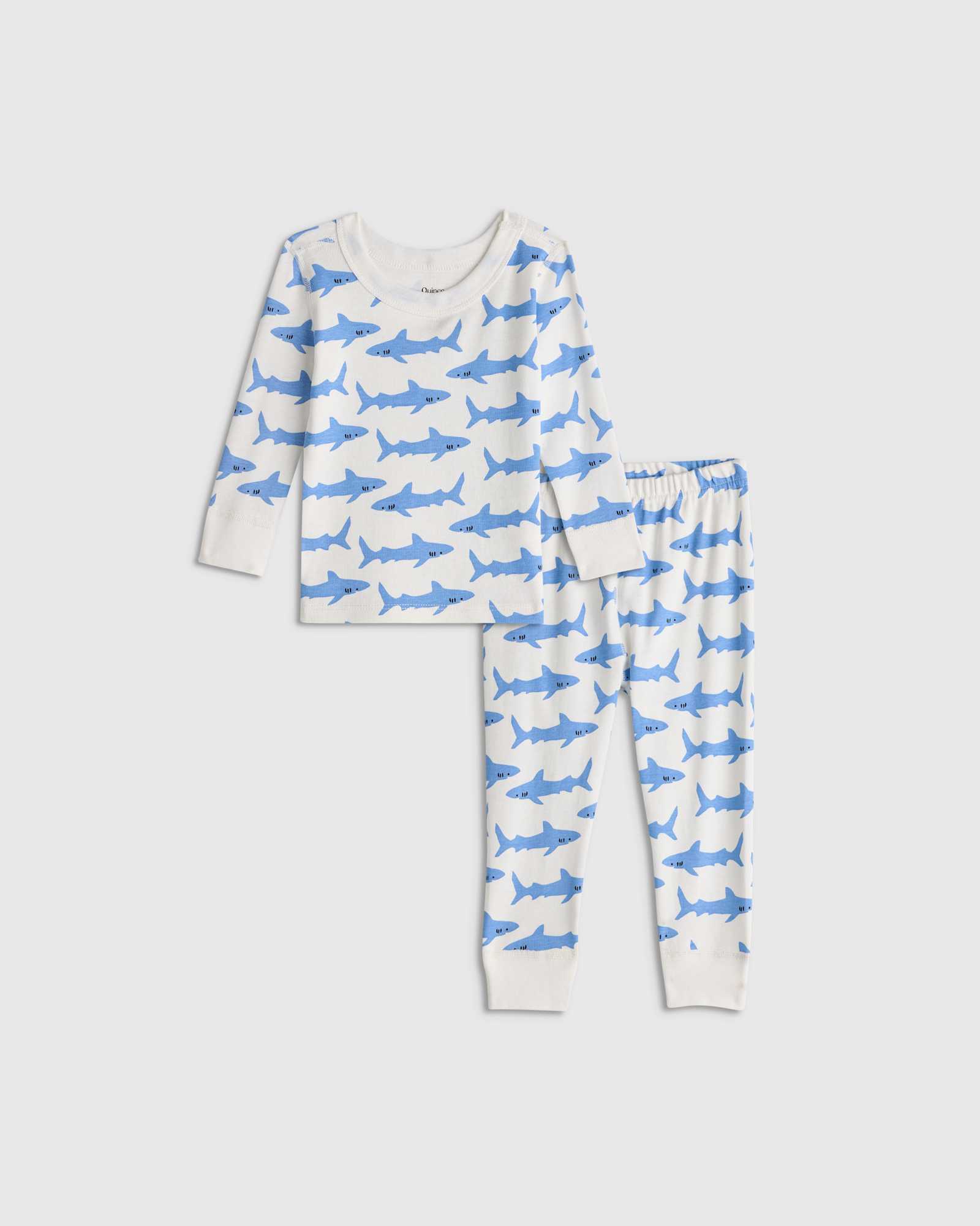 Sleepy Sharks 100% Organic Cotton Long Sleeve and Pant Pajama Set