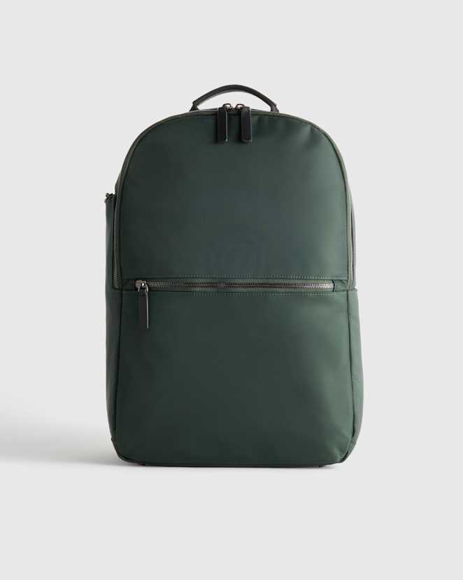 Dark Green Voyage Nylon Slim Travel Backpack