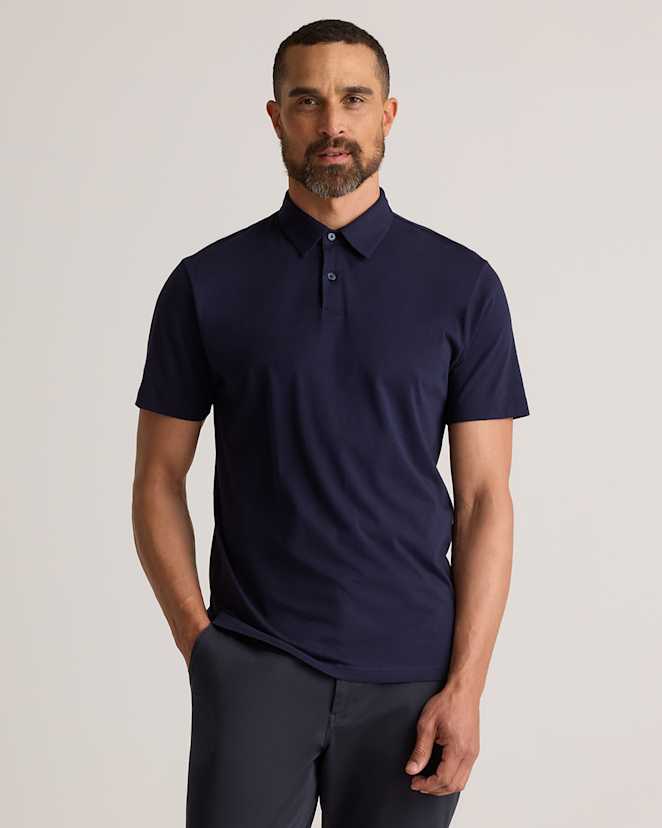 Deep Navy 100% Pima Cotton Luxe Touch Polo