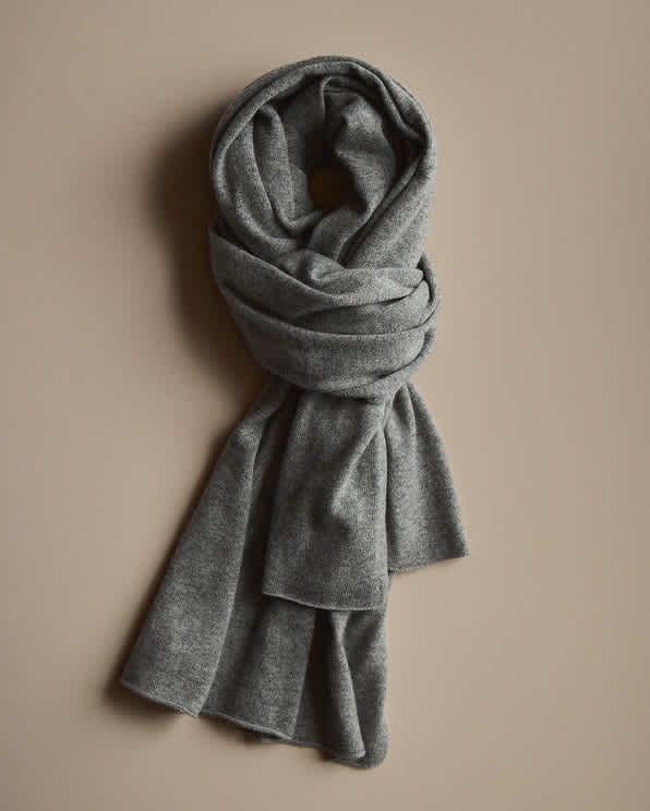 Heather Grey Mongolian Cashmere Scarf