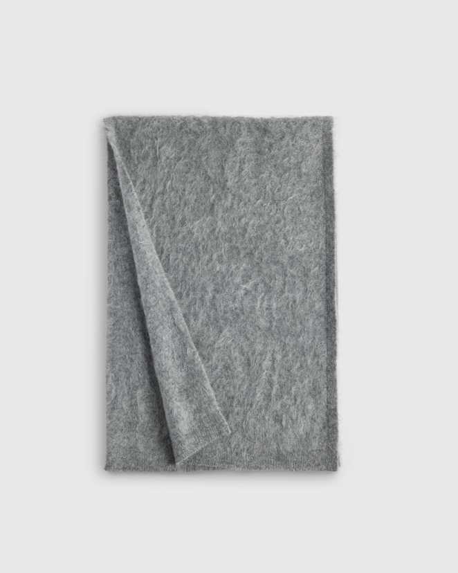 Heather Grey Brushed Cashmere Scarf