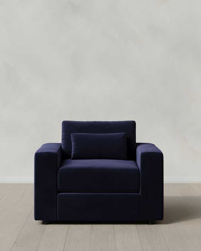 Midnight Ashford Deep Seat Chair and a Half in Performance Velvet