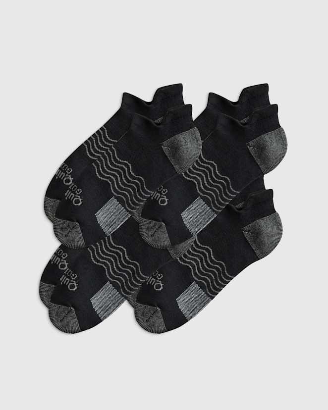 Black Performance Golf Ankle Socks (4-pack)