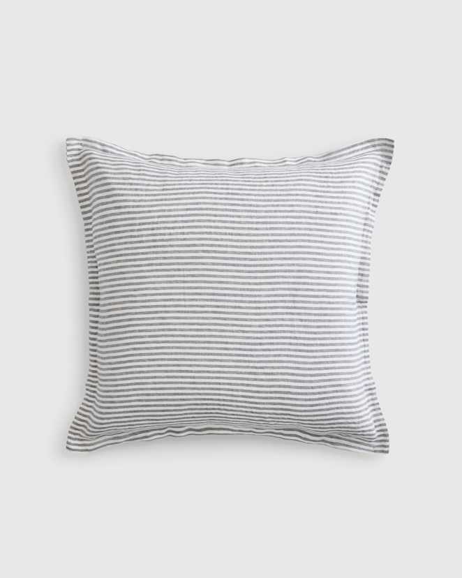Grey/White Stripe European Linen Stripe Euro Sham